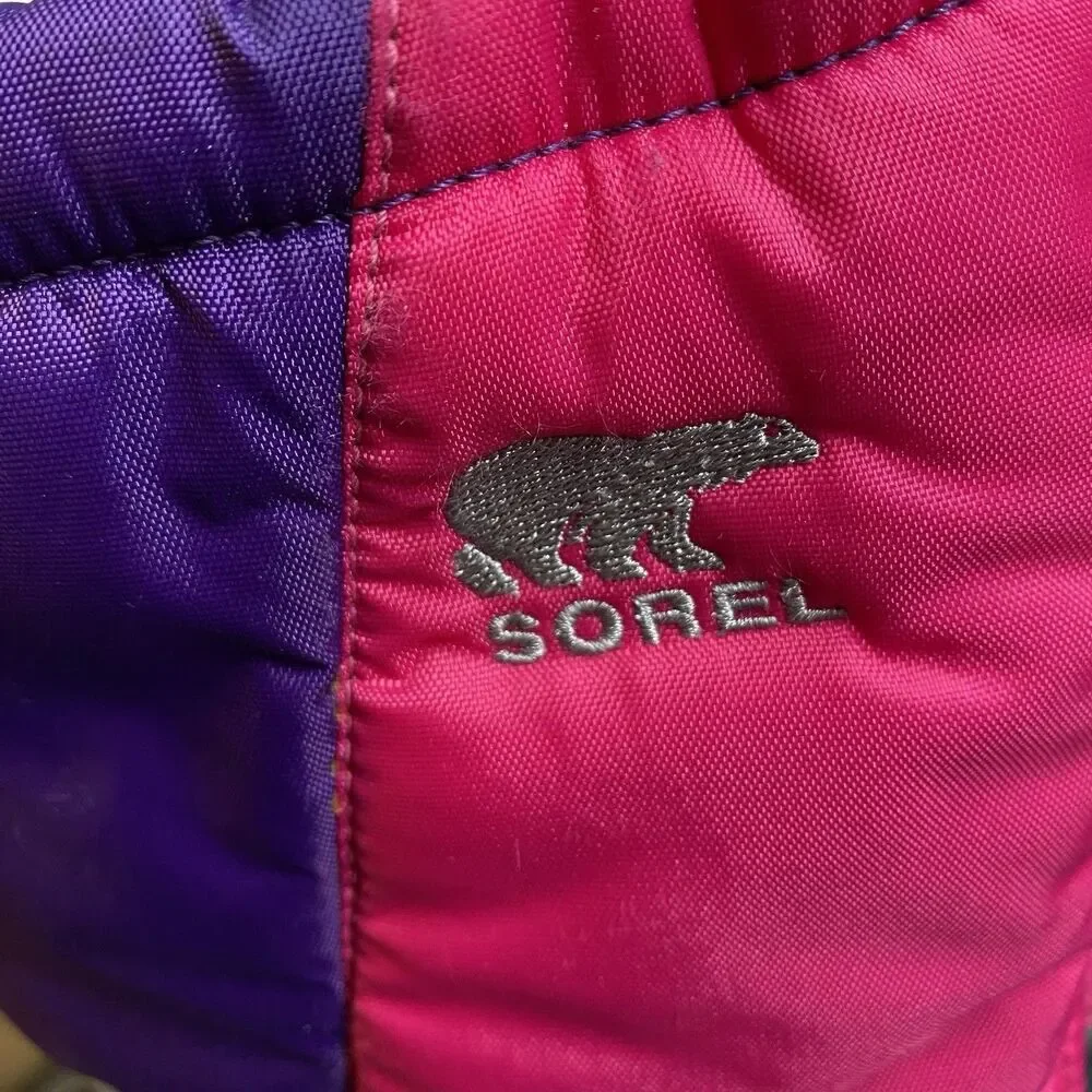 Sorel Flurry Waterproof Winter Snow Boots Pink Purple Girls Youth Size 5